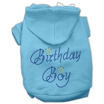 Birthday Boy Rhinestone Dog Hoodie - Baby Blue