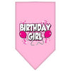 Birthday Girl Screen Print Dog Bandana - Light Pink