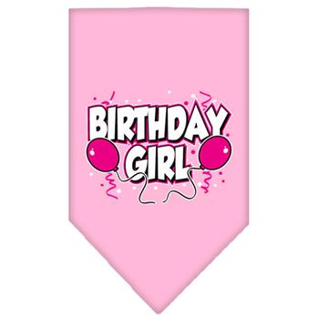 Birthday Girl Screen Print Dog Bandana - Light Pink