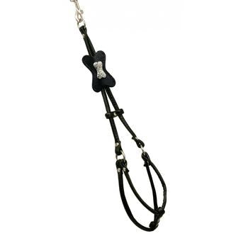 Black Bone Step In Dog Harness by Hip Doggie