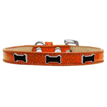 Black Bone Widget Dog Collar - Orange Ice Cream