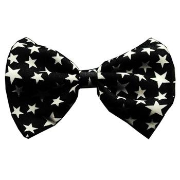 Black and White Stars Dog Bow Tie