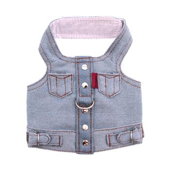 Blue Jean Jacket Denim Vest Dog Harness by Doggles