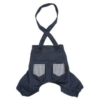 Bobby Dog Suspender Pants by Puppia - Navy