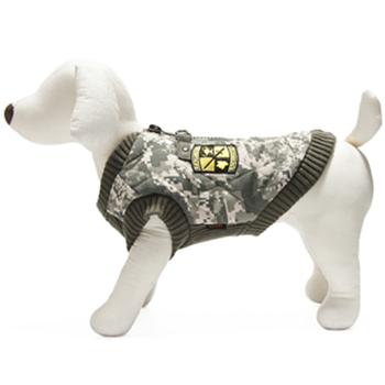 Bomber Camo Dog Vest - Green Trim