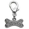 Bone Shaped Crystal Dog Collar Charm - Clear