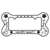 Bone Shaped License Plate Frame - Woof Woof