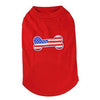 Bone-Shaped American Flag Dog Tank Top - Red