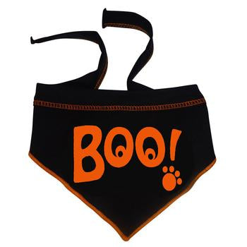 Boo Eyes Dog Bandana Scarf - Black