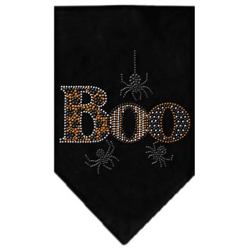 Boo Rhinestone Dog Bandana - Black