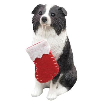 Border Collie with StockingChristmas Ornament