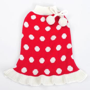 Bubble Dot Dog Sweater Dress by Dogo - Red