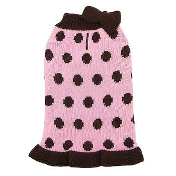 Bubble Dot Dog Sweater Dress by Dogo - Pink