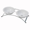 Buddy's Best Feeder Pet Diner Set - White and Silver