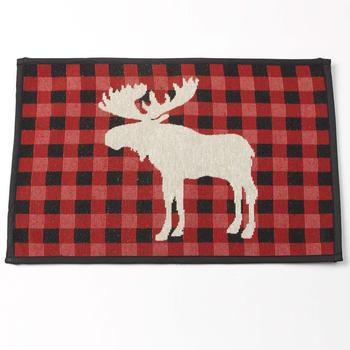 Buffalo Check Moose Tapestry Placemat - Red/Black