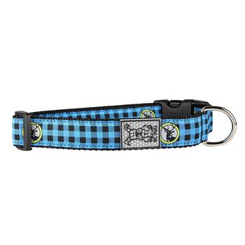 Buffalo Plaid Adjustable Dog Collar by RC Pet - Blue