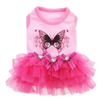 Butterfly Party Dog Dress - Pink