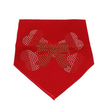 Candy Cane Crossbones Rhinestone Dog Bandana - Red