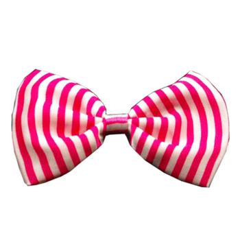 Candy Stripe Dog Bow Tie - Pink