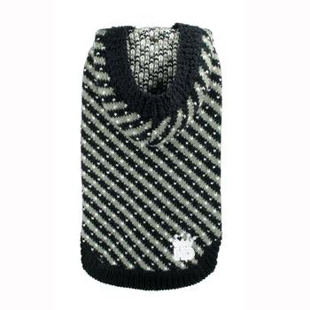 Candy Striped Hooded Sweater by Hip Doggie - Black