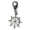 Captain's Wheel Lobster Claw Dog Collar Charm