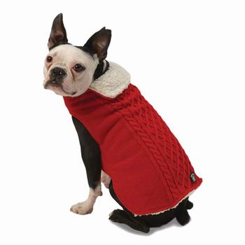 Carle's Cable Dog Sweater Jacket - Red