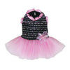 Caroline Party Dog Dress - Black and Pink