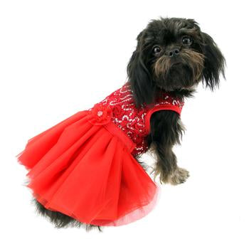 Cassandra Party Dog Dress - Red