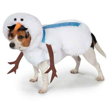 Casual Canine Mustache Snowman Dog Costume