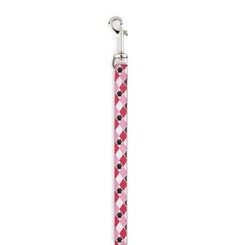 Casual Canine Pooch Pattern Dog Leash - Pink Argyle