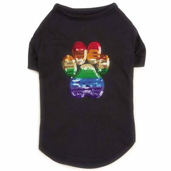 Casual Canine Puppy Pride Sequin Dog T-Shirt with UPF 40