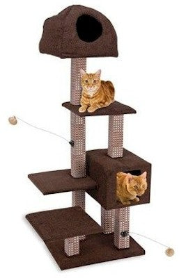 Dual Hide Away Lounge Tower with Bamboo Rubbing Posts