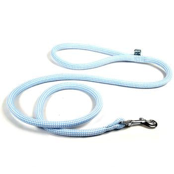 Checkerboard Braided Dog Leash by Yellow Dog - Light Blue