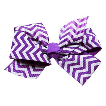 Chevron Dog Bow - Purple