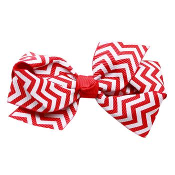 Chevron Dog Bow - Red