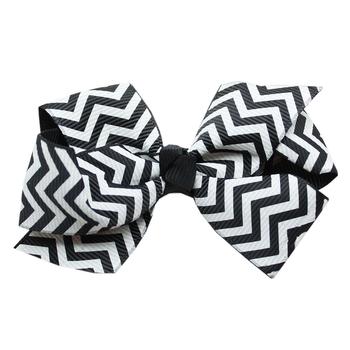 Chevron Dog Bow - Black