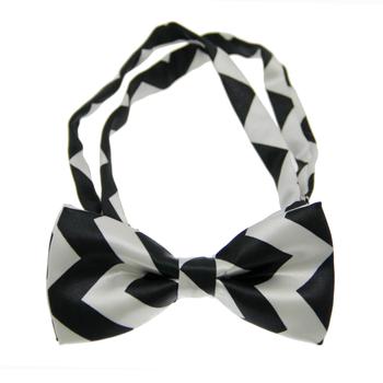 Chevron Dog Bow Tie - Black