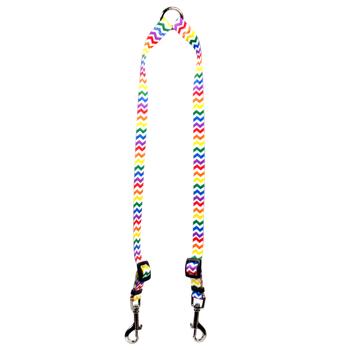 Chevron Dog Coupler Leash by Yellow Dog - Candy Stripe