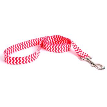 Chevron Dog Leash by Yellow Dog - Strawberry