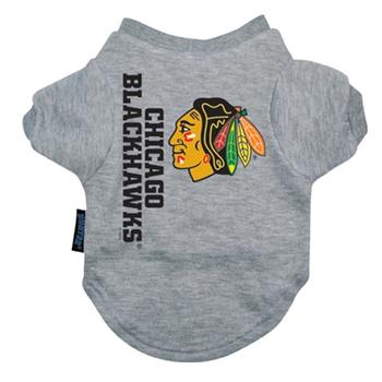 Chicago Blackhawks Dog T-Shirt - Gray