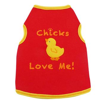 Chicks Love Me Dog Tank - Red