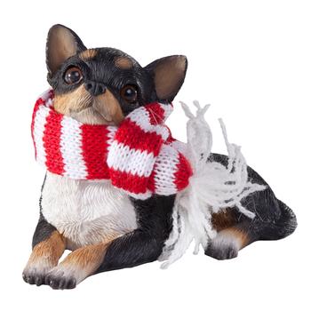 Chihuahua Lying Christmas Ornament - Tri