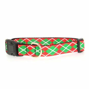 Christmas Argyle Nylon Dog Collar