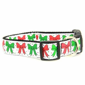 Christmas Bows Nylon Dog Collar