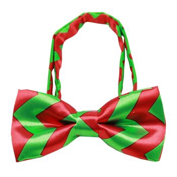 Christmas Chevron Dog Bow Tie