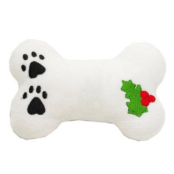 Christmas Plush Dog Toy - Holly Bone