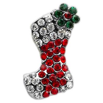 Christmas Slider Dog Collar Charm - Red Stocking