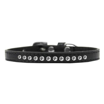 Clear Crystal Puppy Black Dog Collar