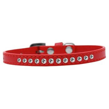 Clear Crystal Puppy Red Dog Collar