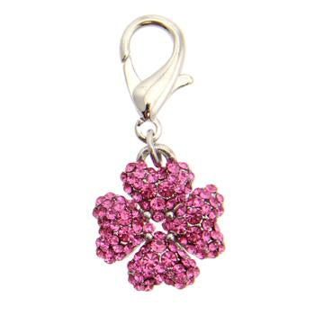 Clover D-Ring Pet Collar Charm by FouFou Dog - Pink